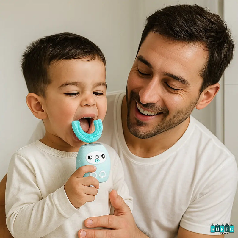CEPILLO ELECTRICO 360° PARA NIÑOS - Protege sus encías mientras limpia cada diente