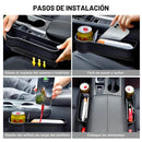 ORGANIZADOR LATERAL DE CUERO PARA AUTO - CON PORTA VASOS