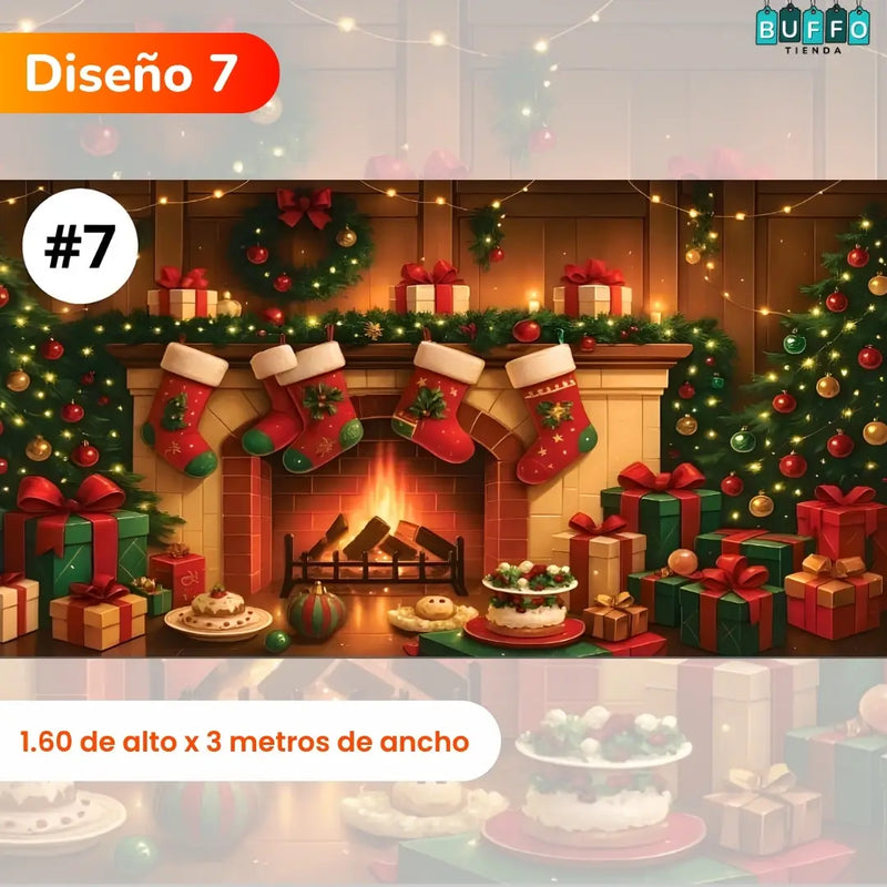 TELONES NAVIDEÑOS PARA PARED O VENTANAS + Cinta doble faz de REGALO