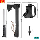 HACHA TÁCTICA DE SUPERVIVENCIA 4 EN 1- IDEAL PARA ACTIVIDADES DE CAMPAMENTO