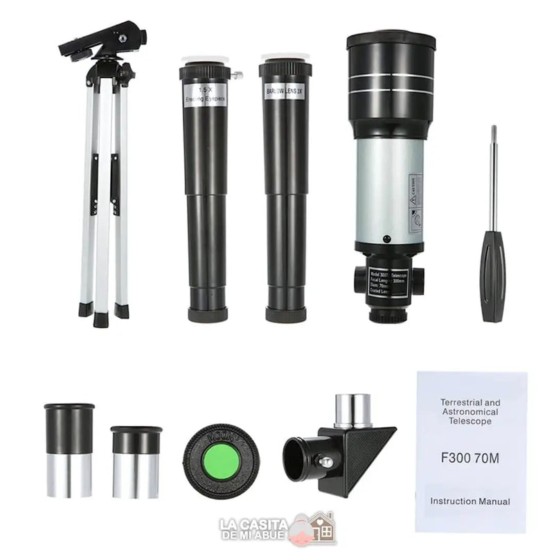 TELESCOPIO MONOCULAR ASTRÓNOMICO F30070M CON SOPORTE PARA CELULAR