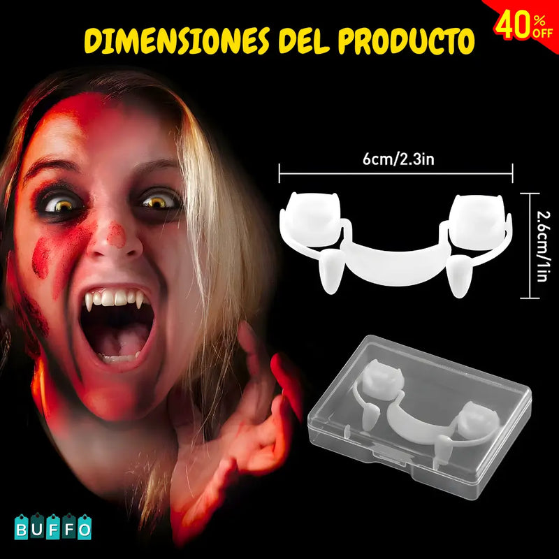 PAGA 1 Y LLEVA 2  - COLMILLOS DE VAMPIRO RETRÁCTILES - Cómodos y ultrarealistas