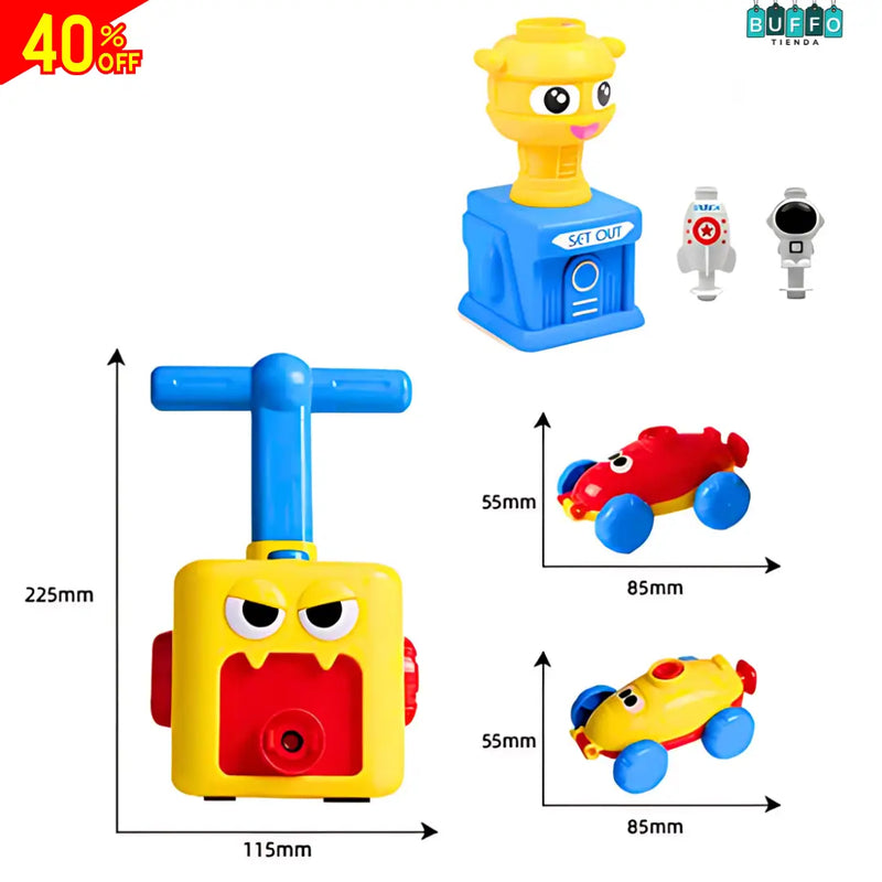CUBO LANZADOR DE AUTOS CON GLOBOS - DIVERTIDO Y EDUCATIVO PARA TU PEQUEÑO