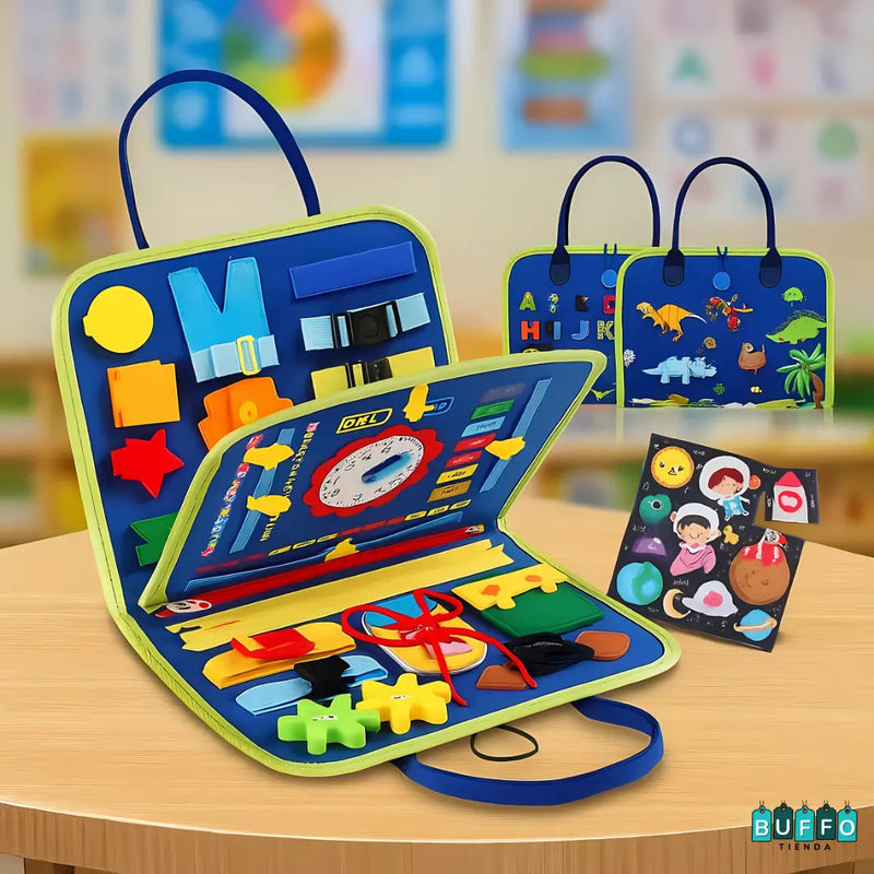 LIBRO TIPO MALETA DE APRENDIZAJE DIDCTICO - 25 PIEZAS EN 1 PARA NIÑOS