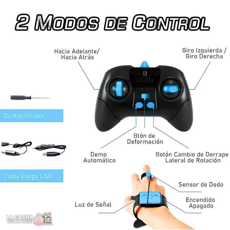 CARRO ACROBÁTICO CON MANDO SENSORIAL Y CONTROL REMOTO