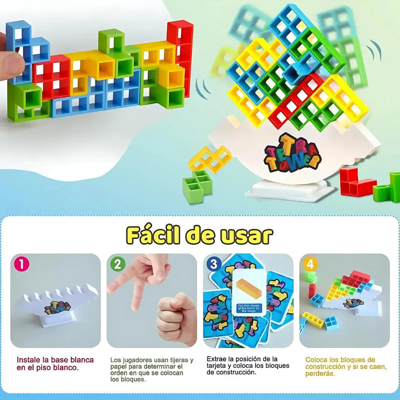 TETRA TOWER FAMILIAR DE 32 PIEZAS - Un juego que prueba tu pulso y paciencia