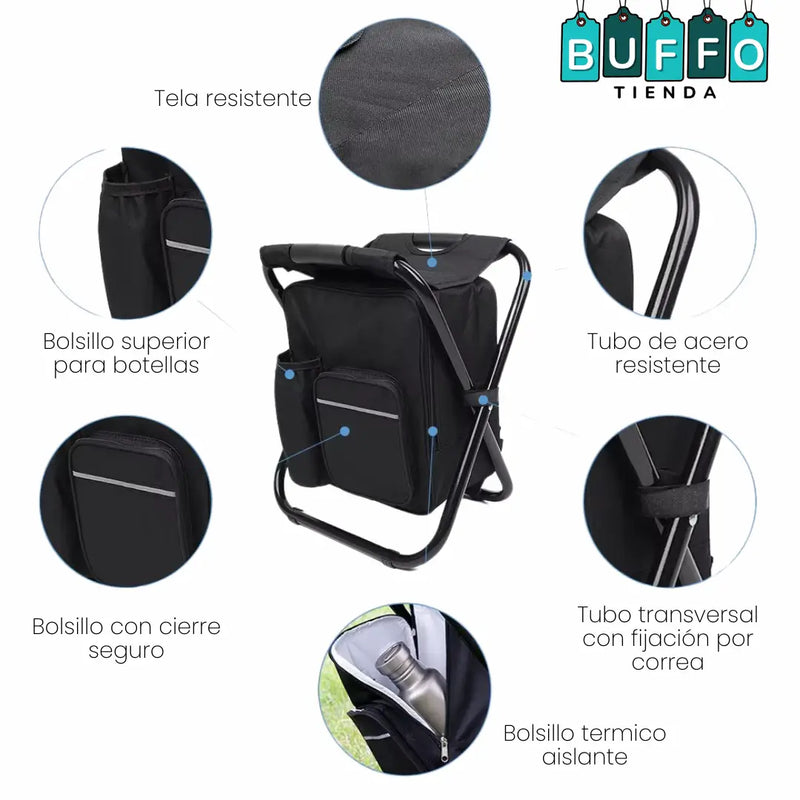 MALETIN 3 EN 1 - CON HIELERA Y SILLA PLEGABLE