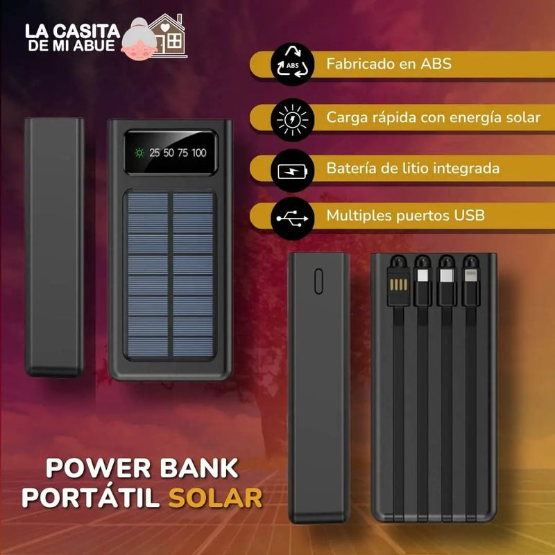POWER BANK SOLAR - BATERIA EXTERNA PORTÁTIL