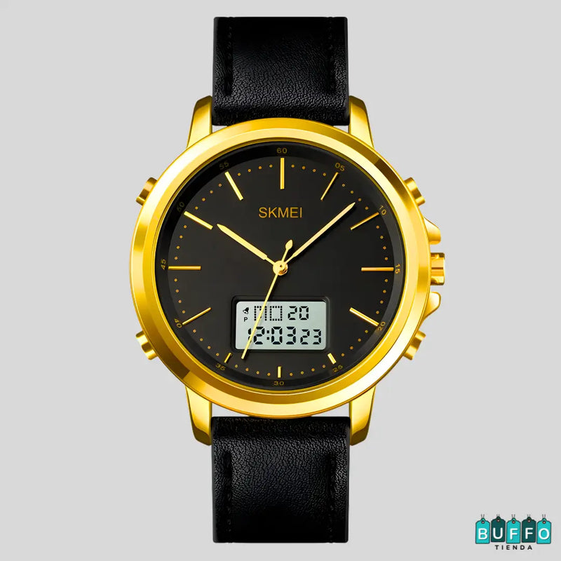 RELOJ ELEGANTE PARA HOMBRES - MODELO SKAMEI 1652 DOBLE HORA A PRUEBA DE AGUA