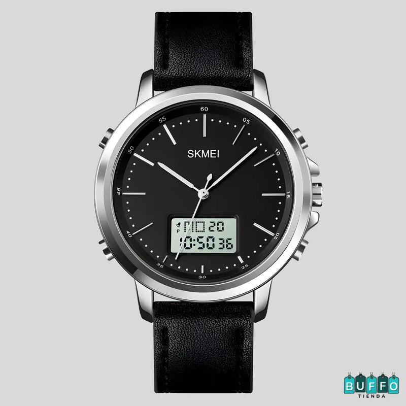 RELOJ ELEGANTE PARA HOMBRES - MODELO SKAMEI 1652 DOBLE HORA A PRUEBA DE AGUA